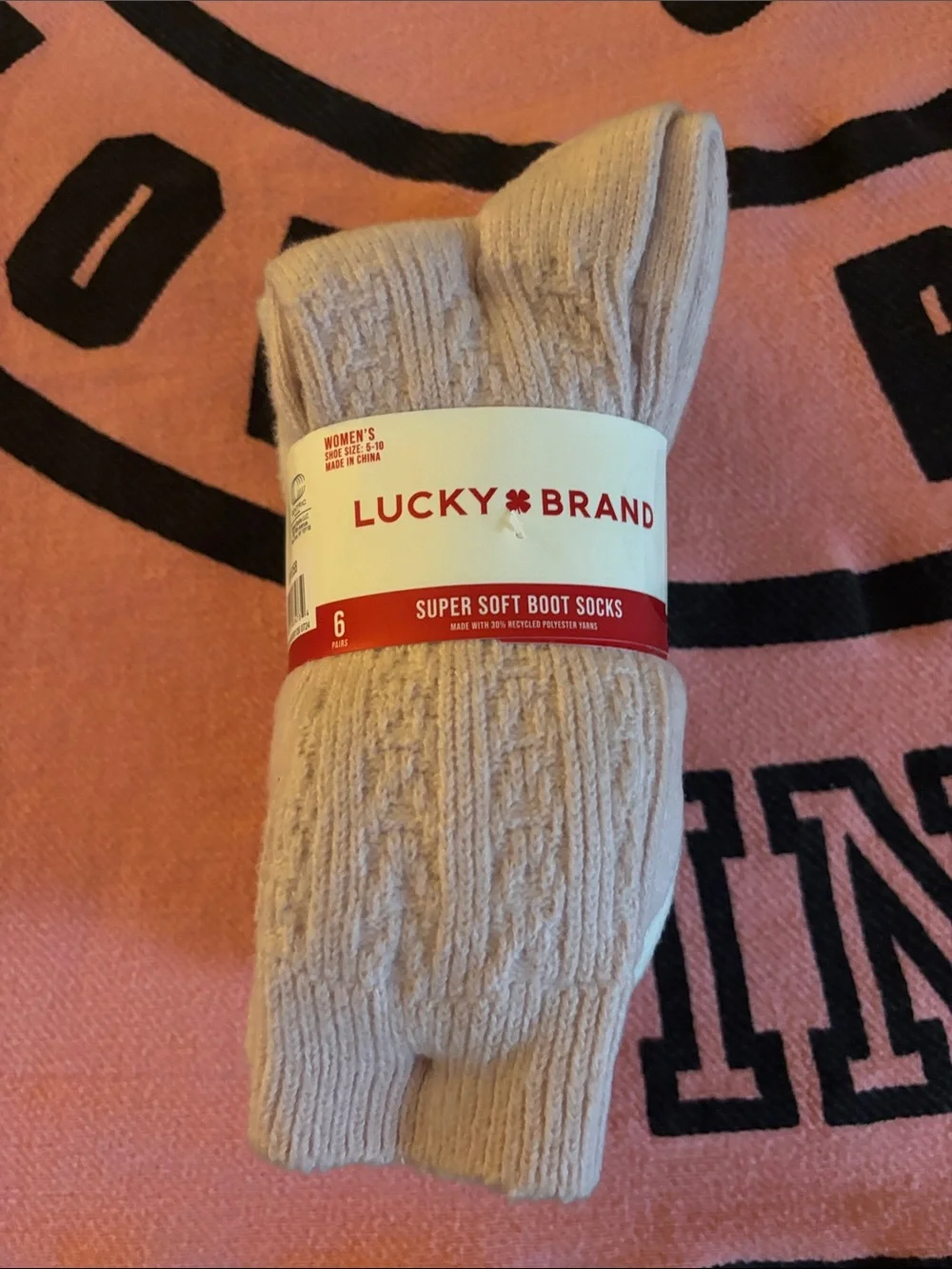 Lucky Brand Women's Super Soft Boot Socks - Light Pink